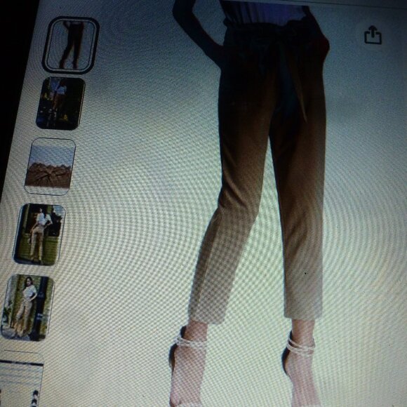 KANCY KOLE High Waist Paper Bag w/Pockets &Tie, Stretch Cropped Trousers  Sz 2XL - Picture 12 of 13